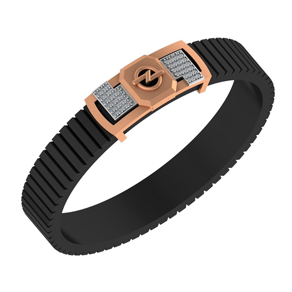 Infinity-Circle Diamond Accent Men’s Bracelet