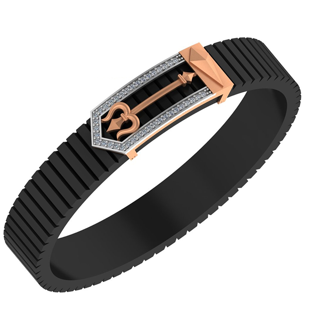 Arrowhead Diamond Shield Bracelet for Men