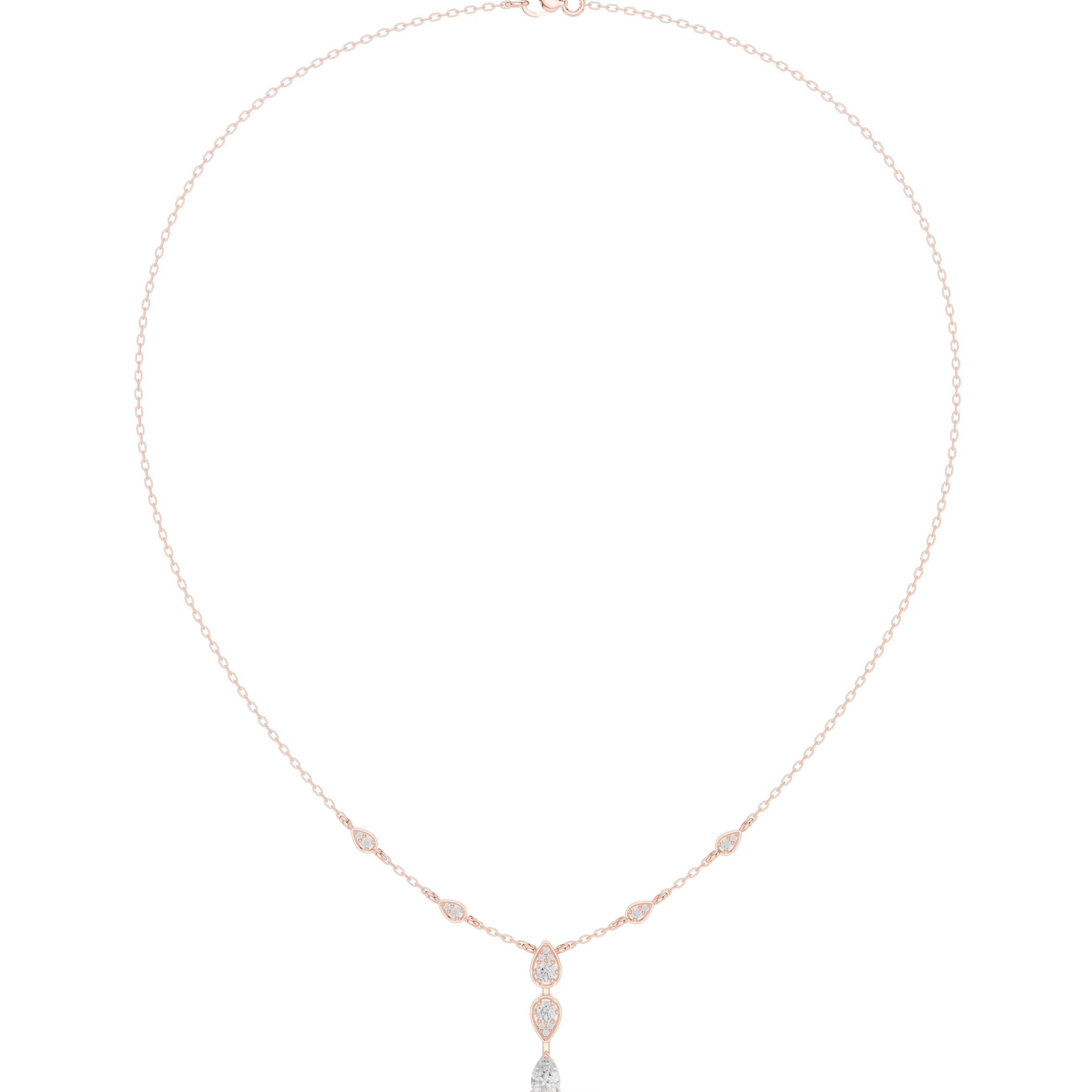 Rosé Teardrop Grace Necklace