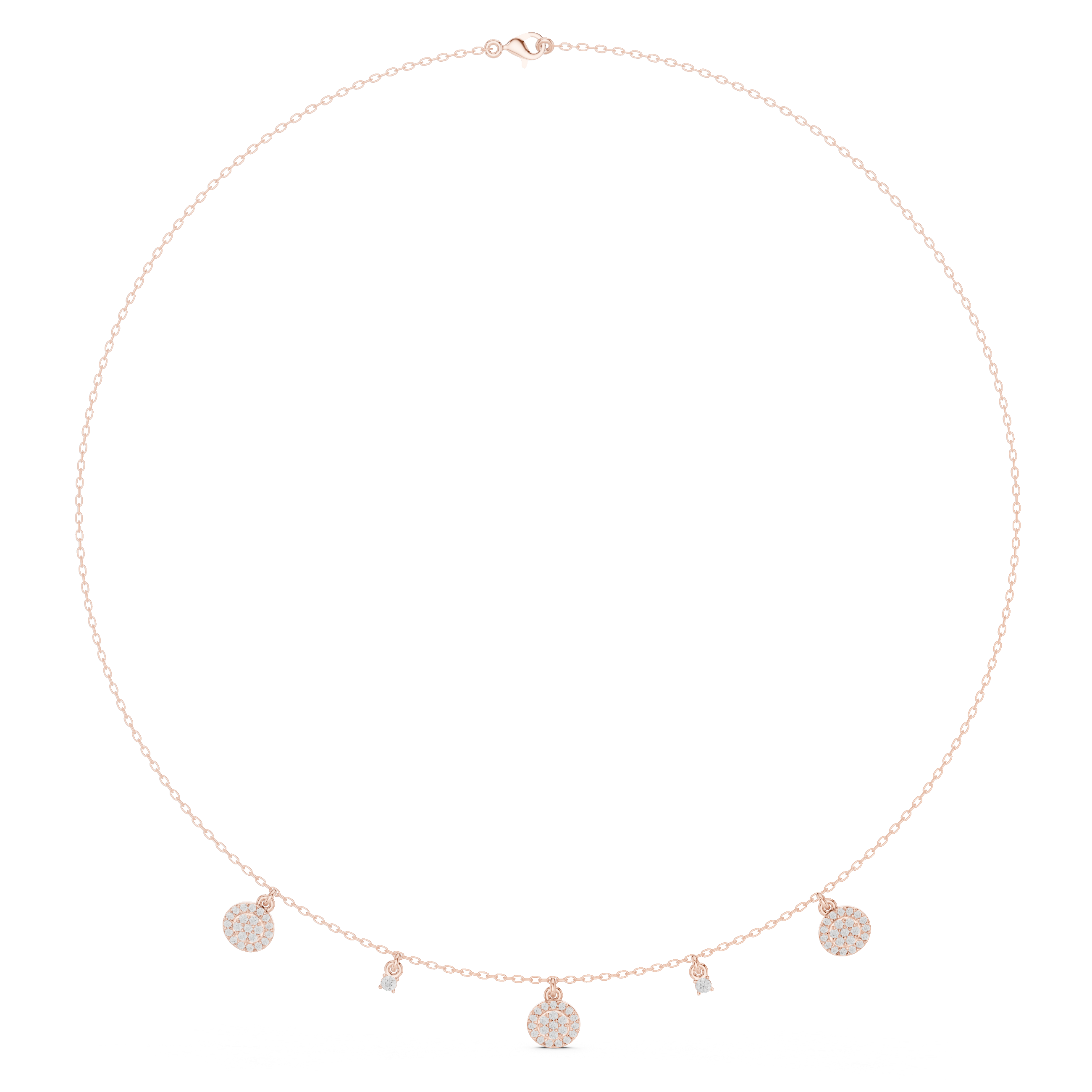 Celestial Charm Diamond Disc Necklace
