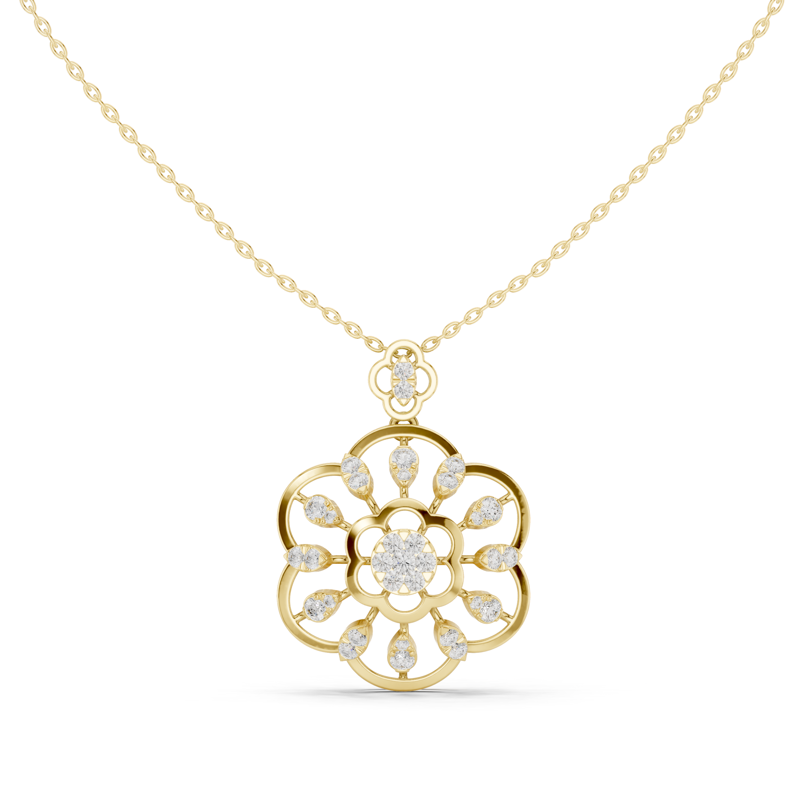 Eternal Blossom Diamond Pendant Necklace