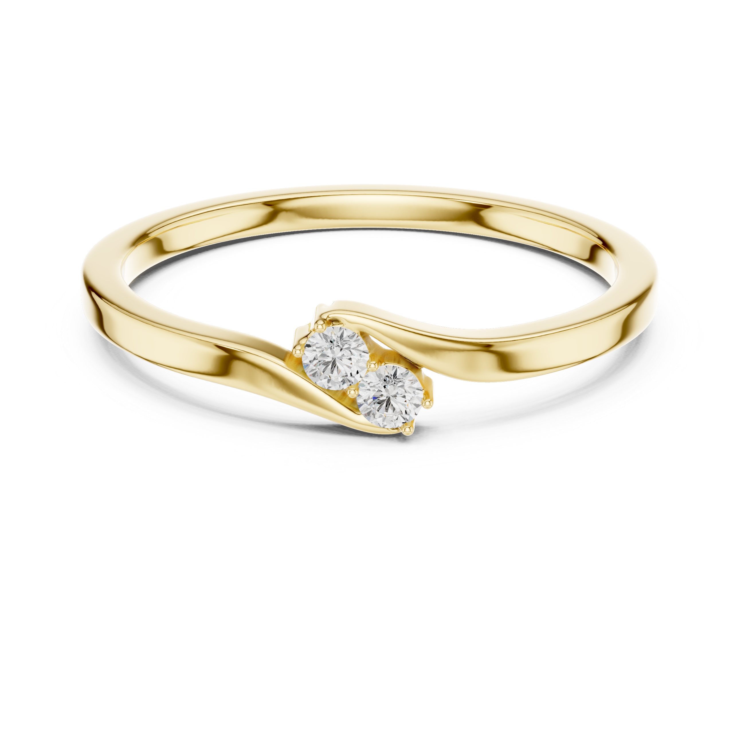 Twin Grace Diamond Wave Ring