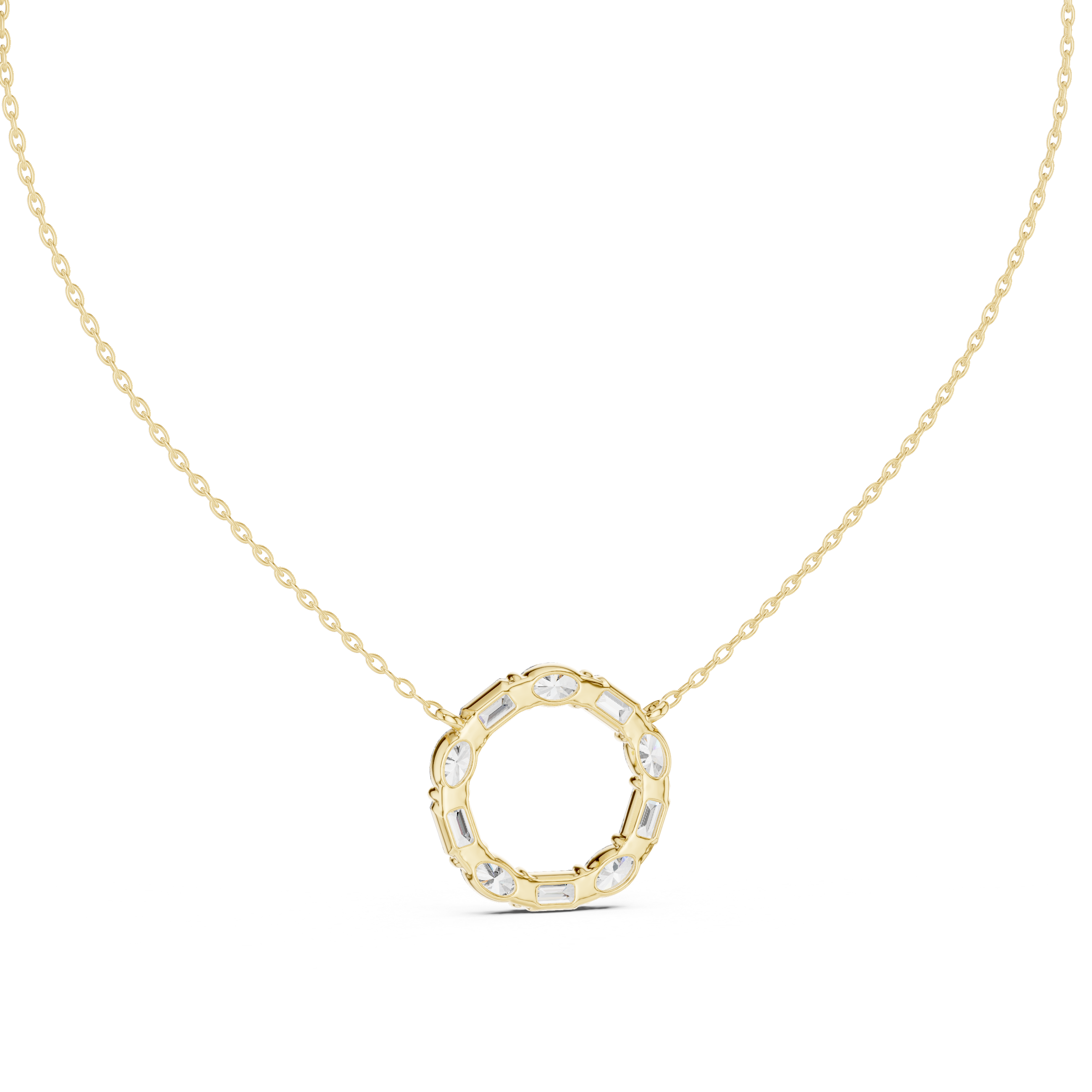 Endless Light Diamond Circle Pendant Necklace