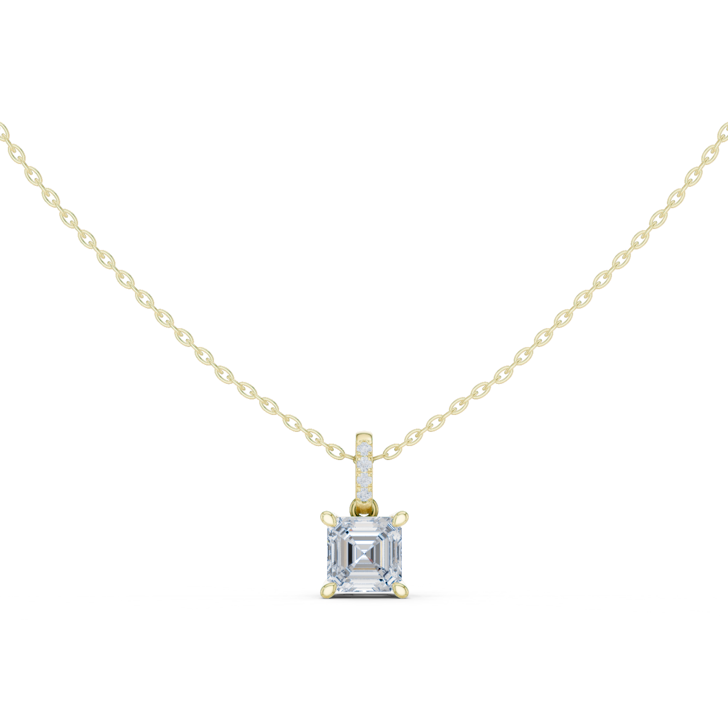 Asscher-Cut Diamond Solitaire Pendant