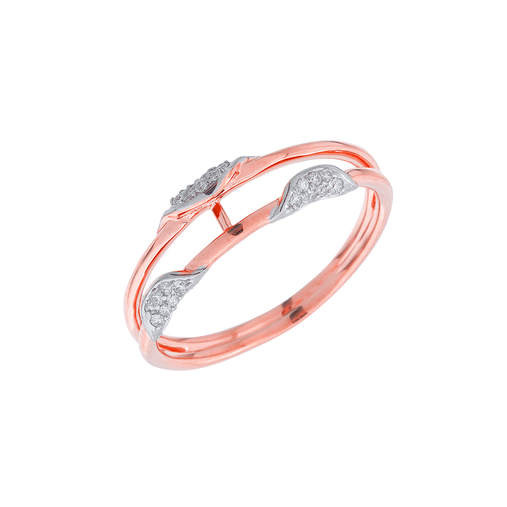 Rose Gold Curved Diamond Band Ring