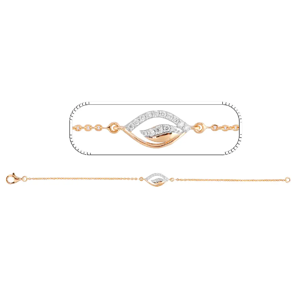 Rose Gold Diamond Infinity Wave Bracelet