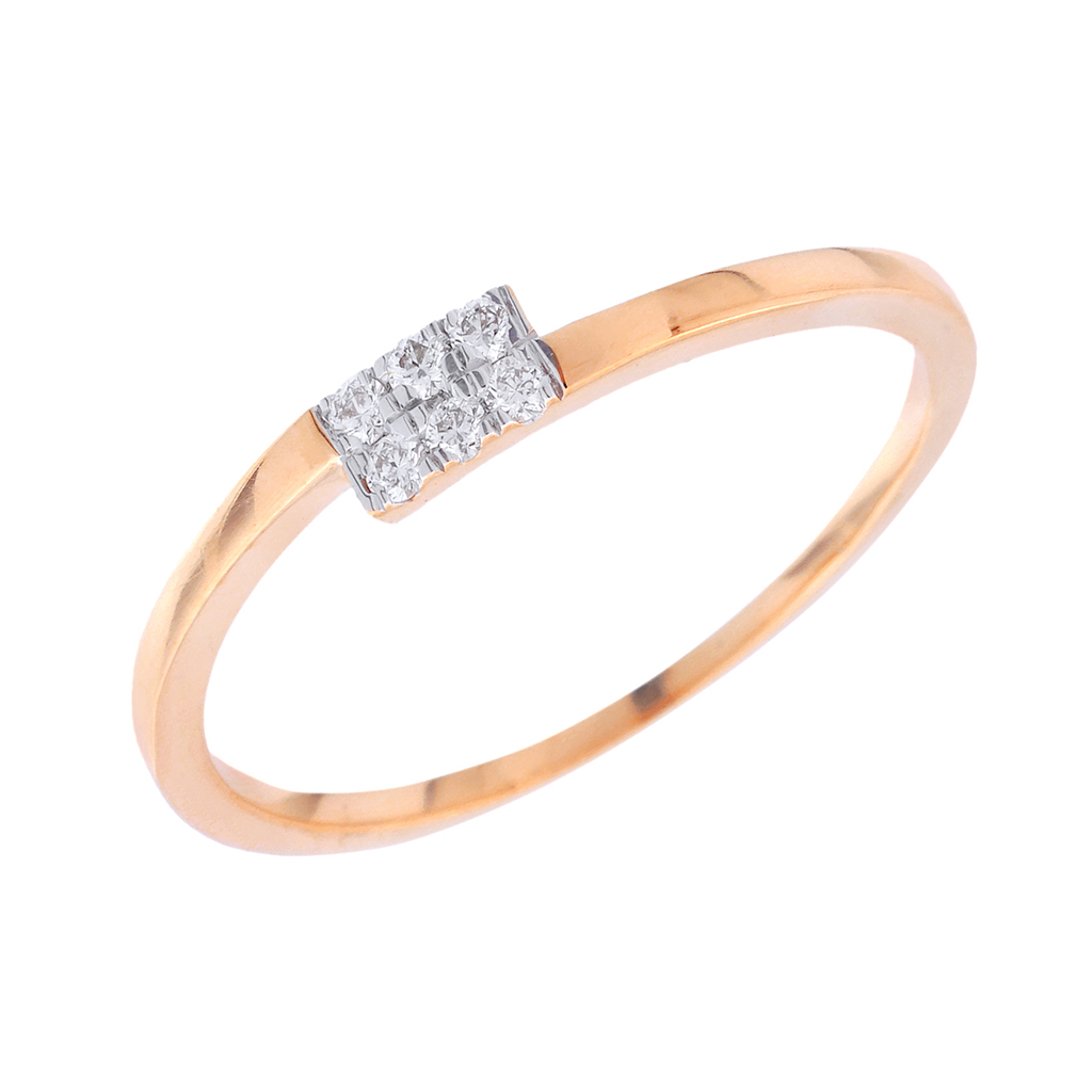 Minimal Bar-Set Diamond Ring in Rose Gold