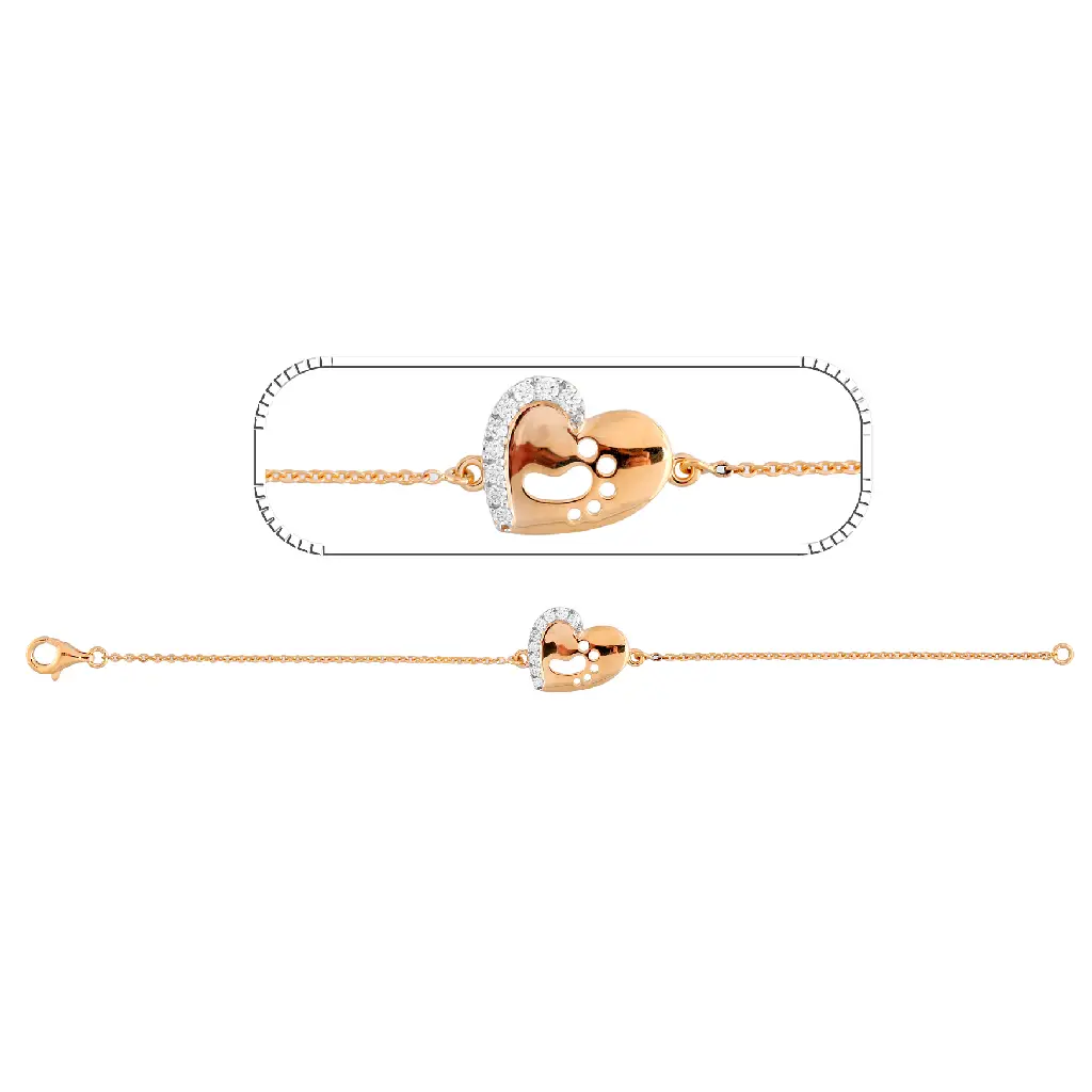 Rose Gold Diamond Heart Bracelet