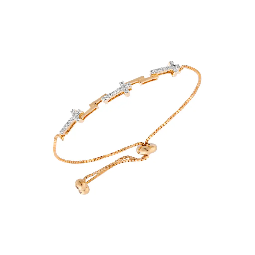 Elegant Rose Gold Diamond Slider Bracelet