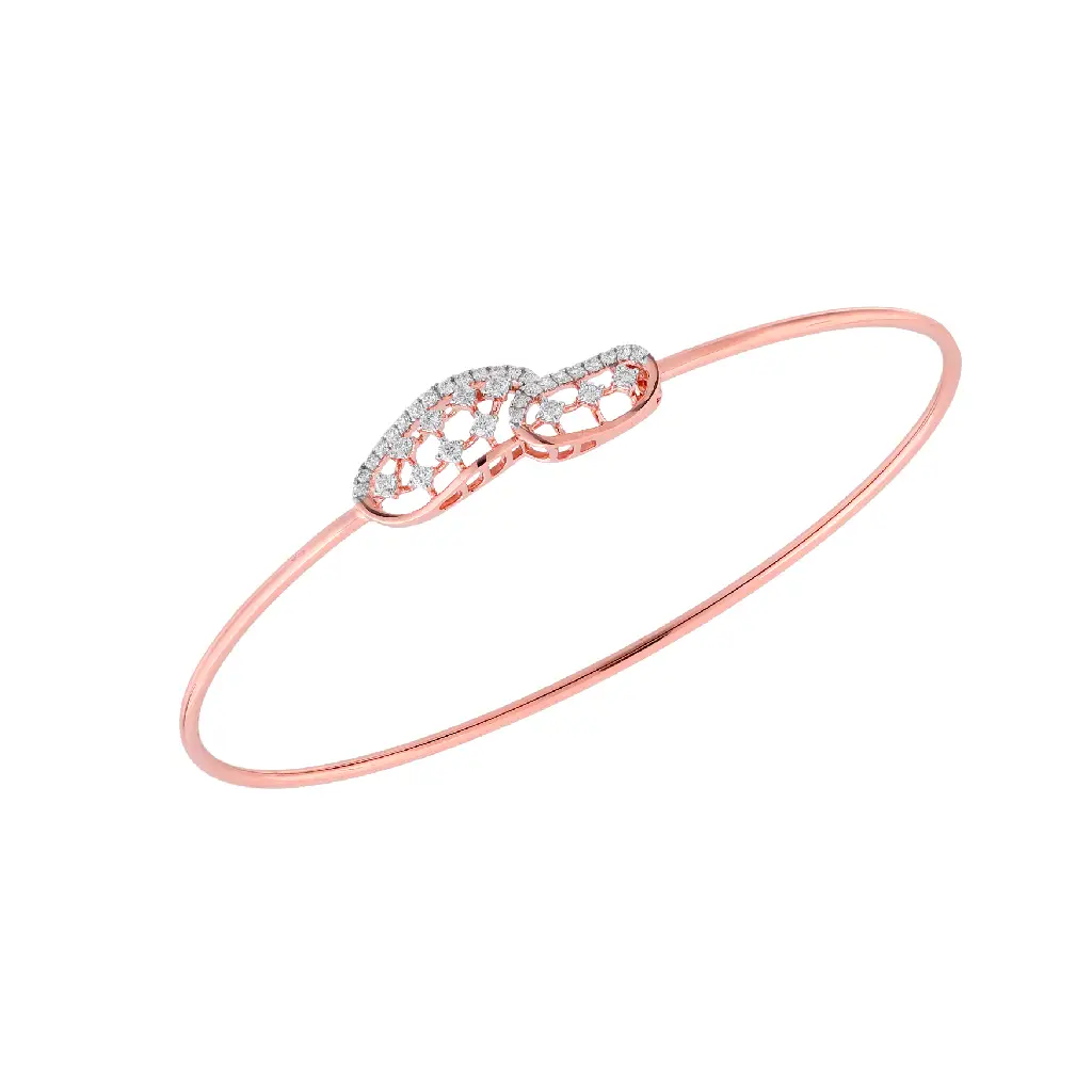 Rose Gold Diamond Infinity Open Cuff Bracelet