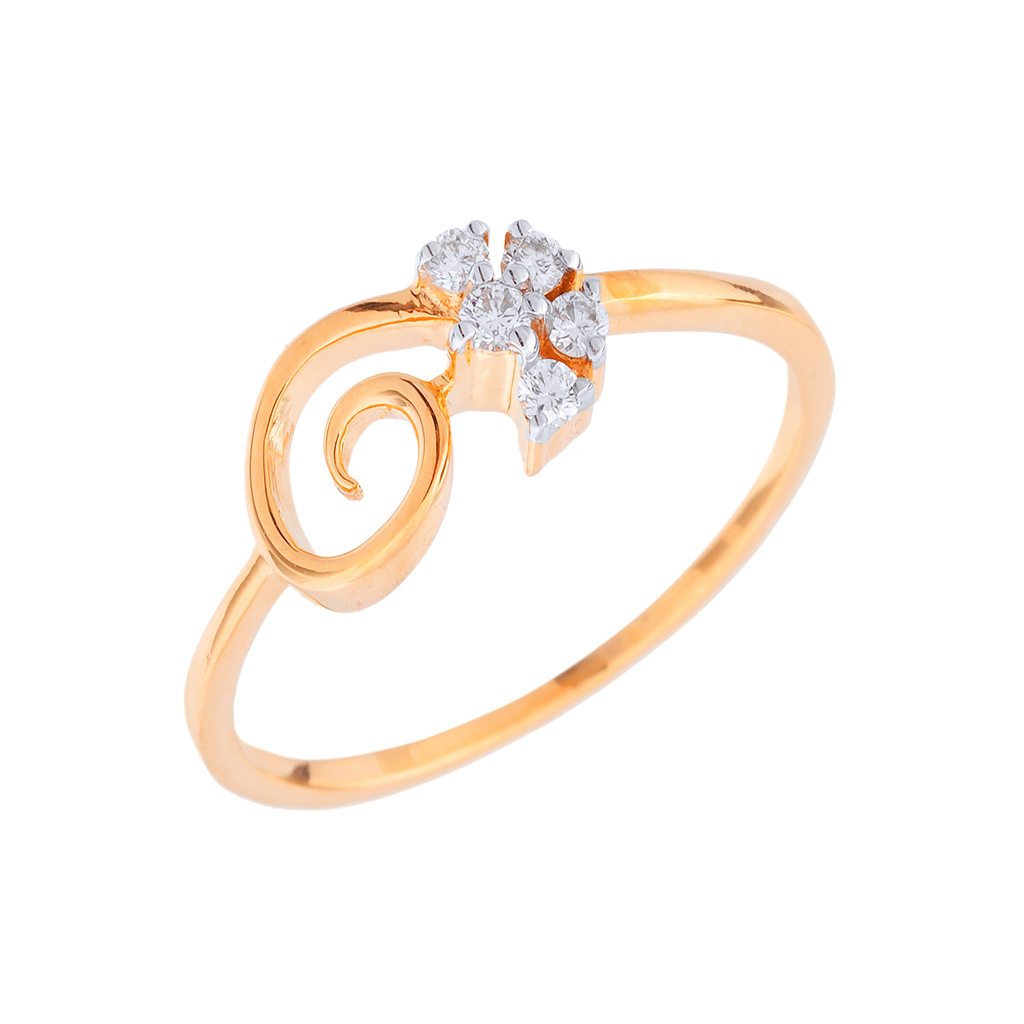 Classic Swirl Diamond Gold Ring