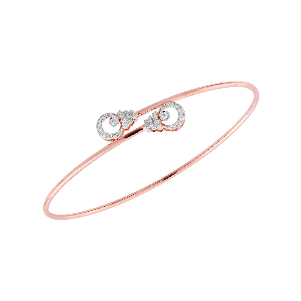 Rose Gold Infinity Circle Diamond Bangle