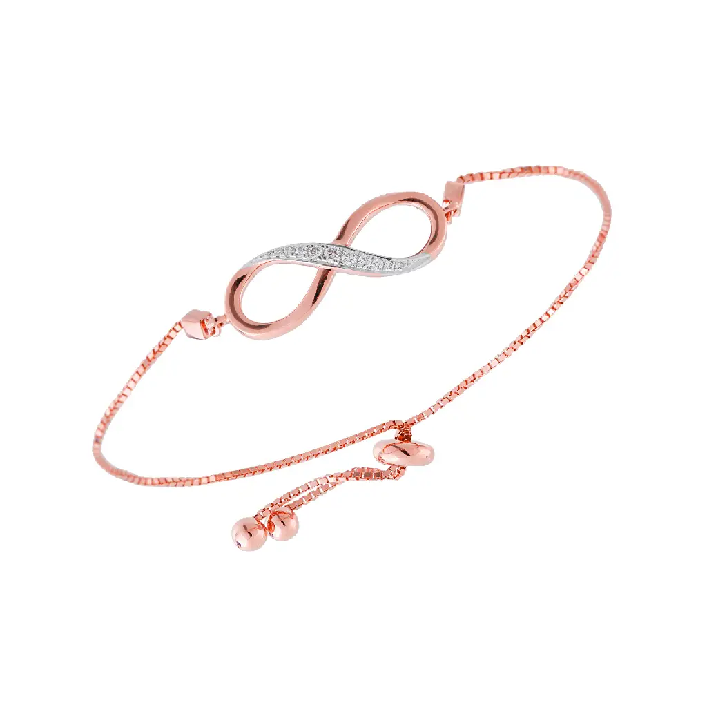 Infinity Diamond Adjustable Bracelet in Rose Gold