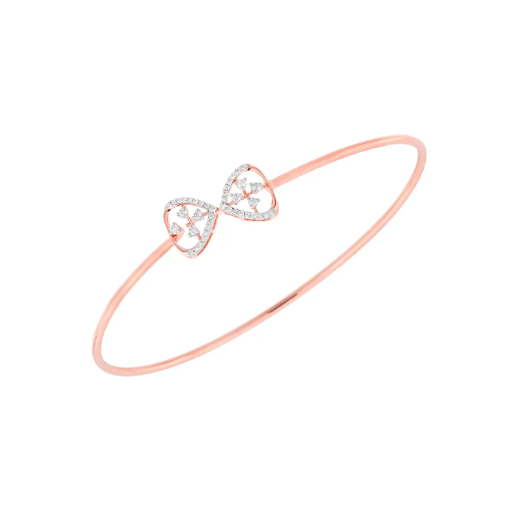 Rose Gold Twin Heart Diamond Bracelet