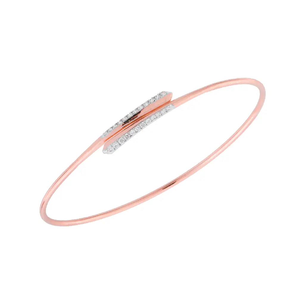 Rose Gold Sleek Diamond Bar Bracelet
