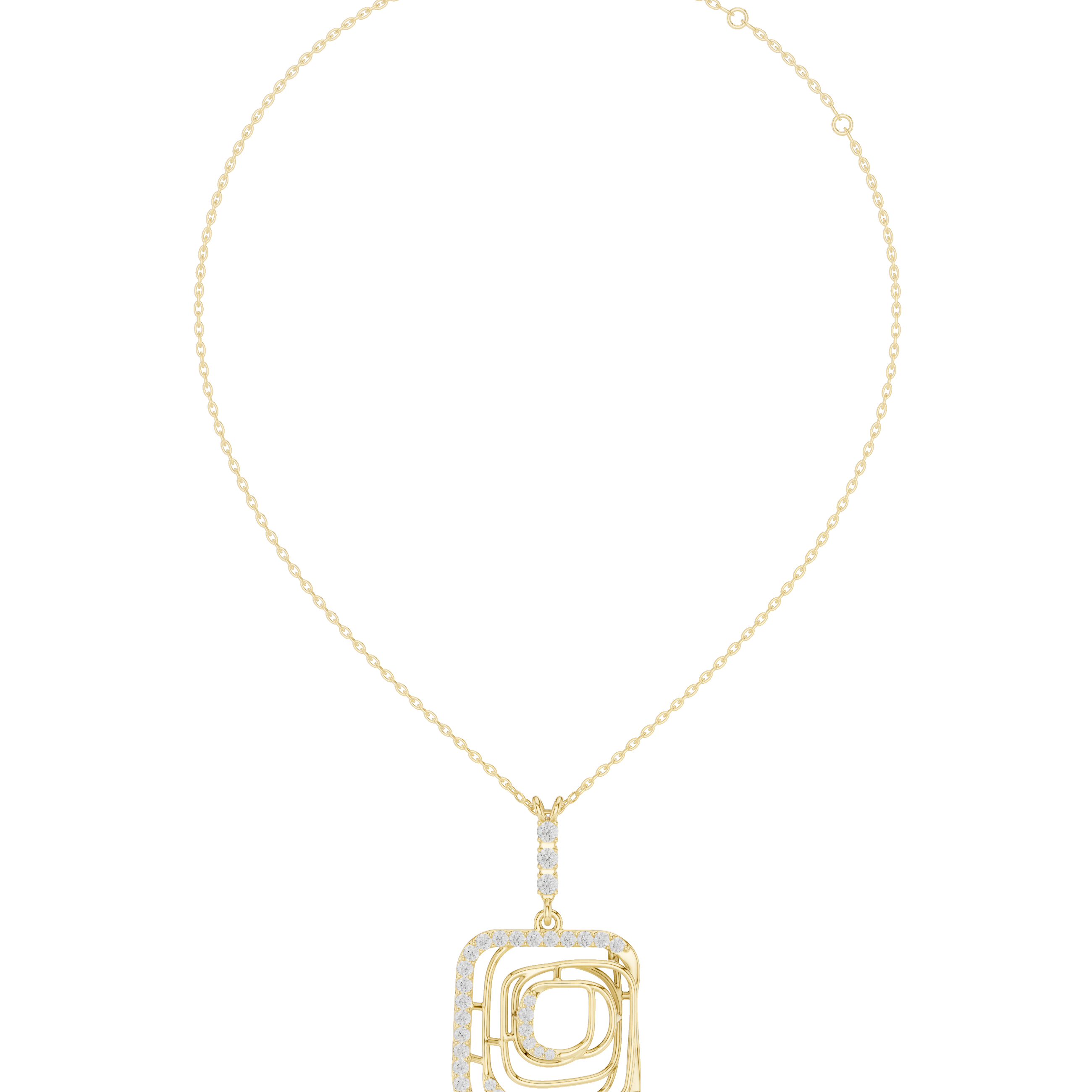 Infinity Frame Diamond Pendant Necklace