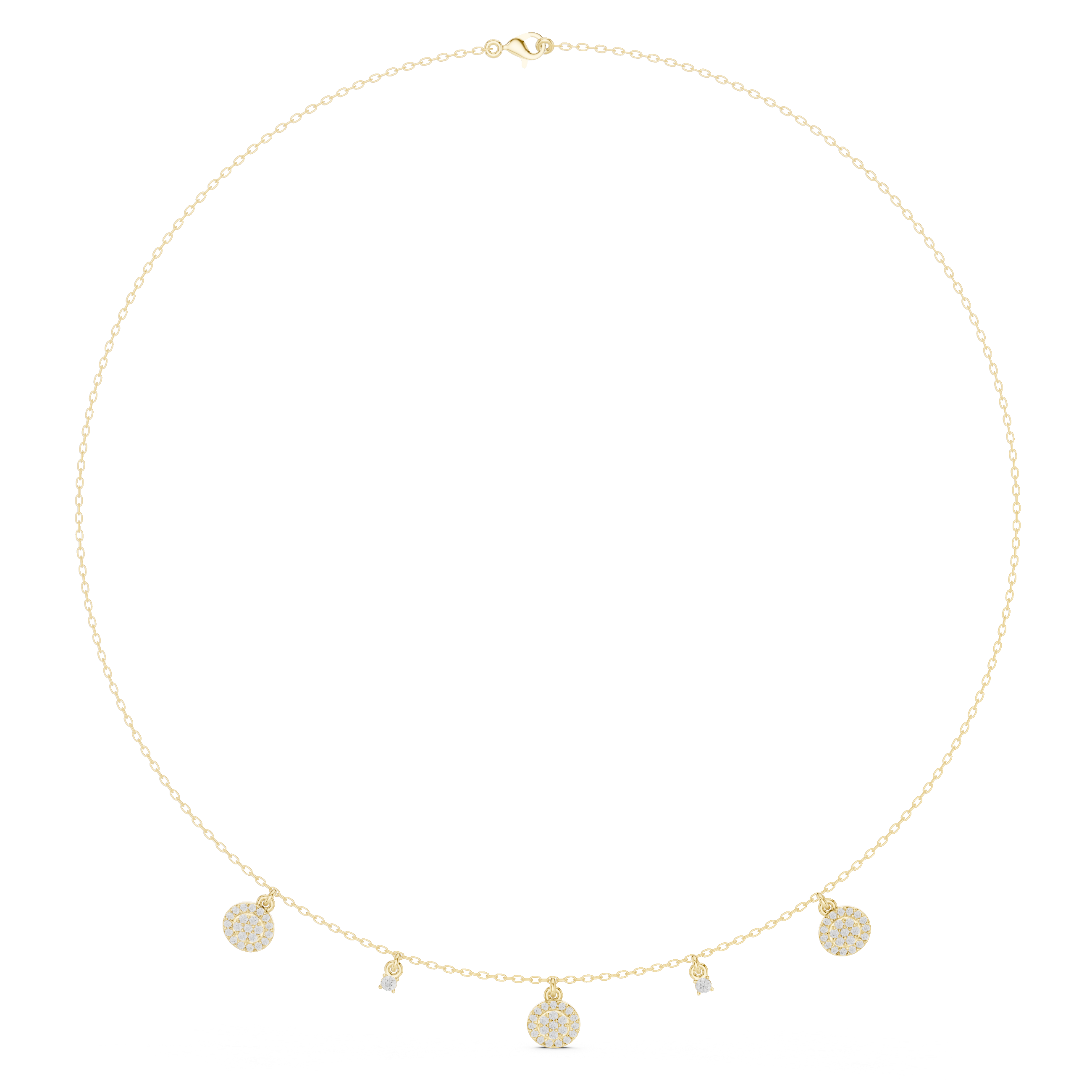 Celestial Charm Diamond Disc Necklace