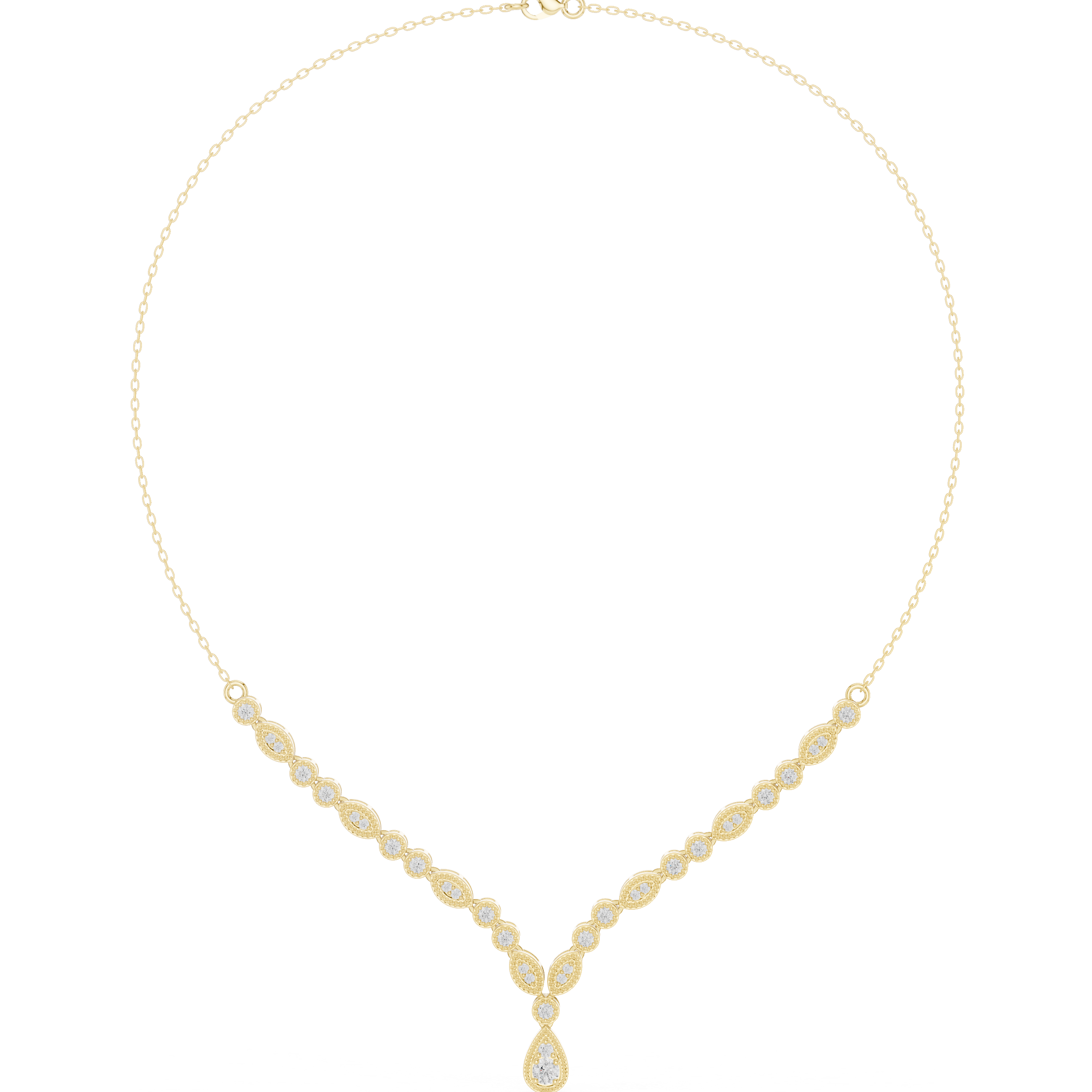 Vintage Elegance Diamond Drop Necklace