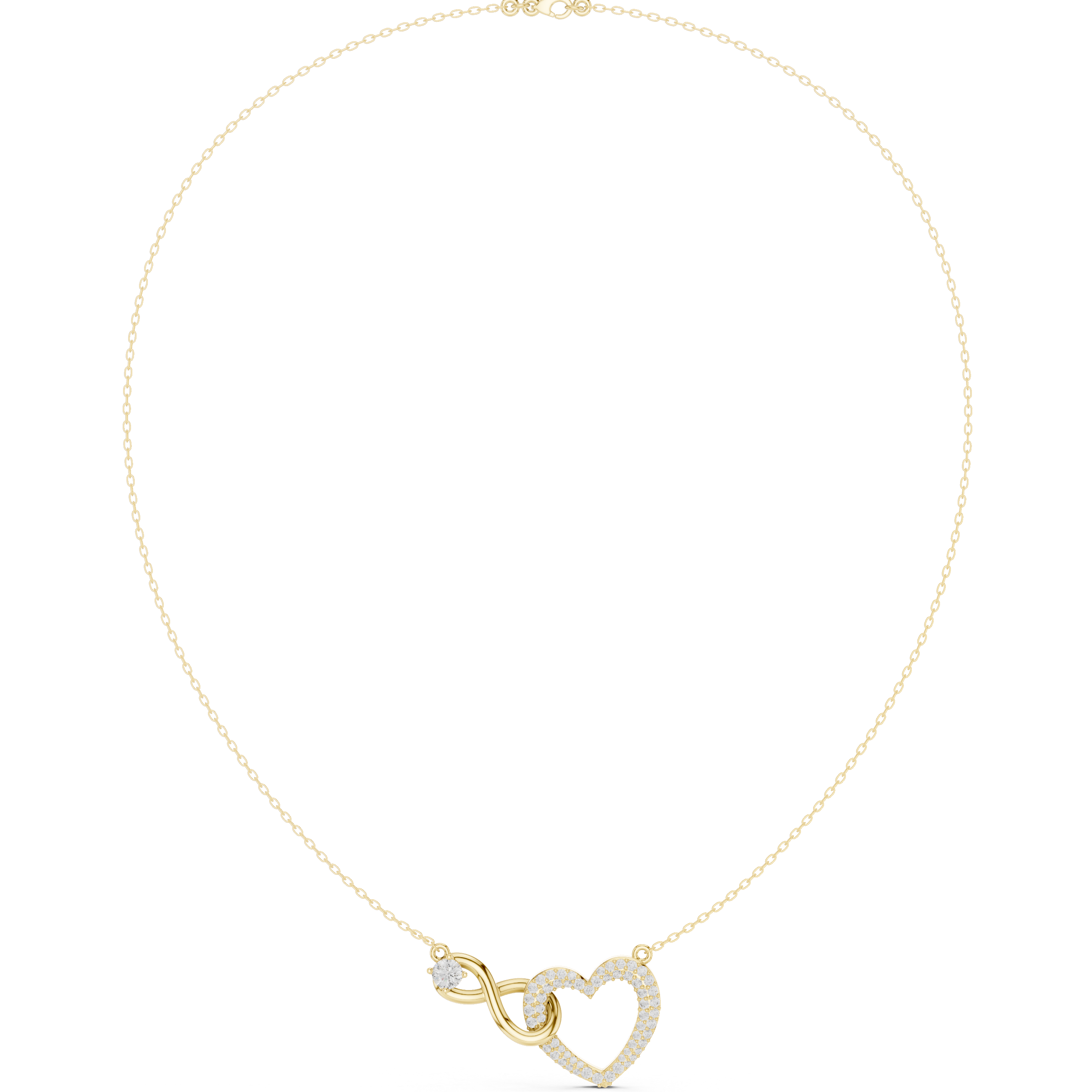 Eternal Heart Knot Diamond Necklace