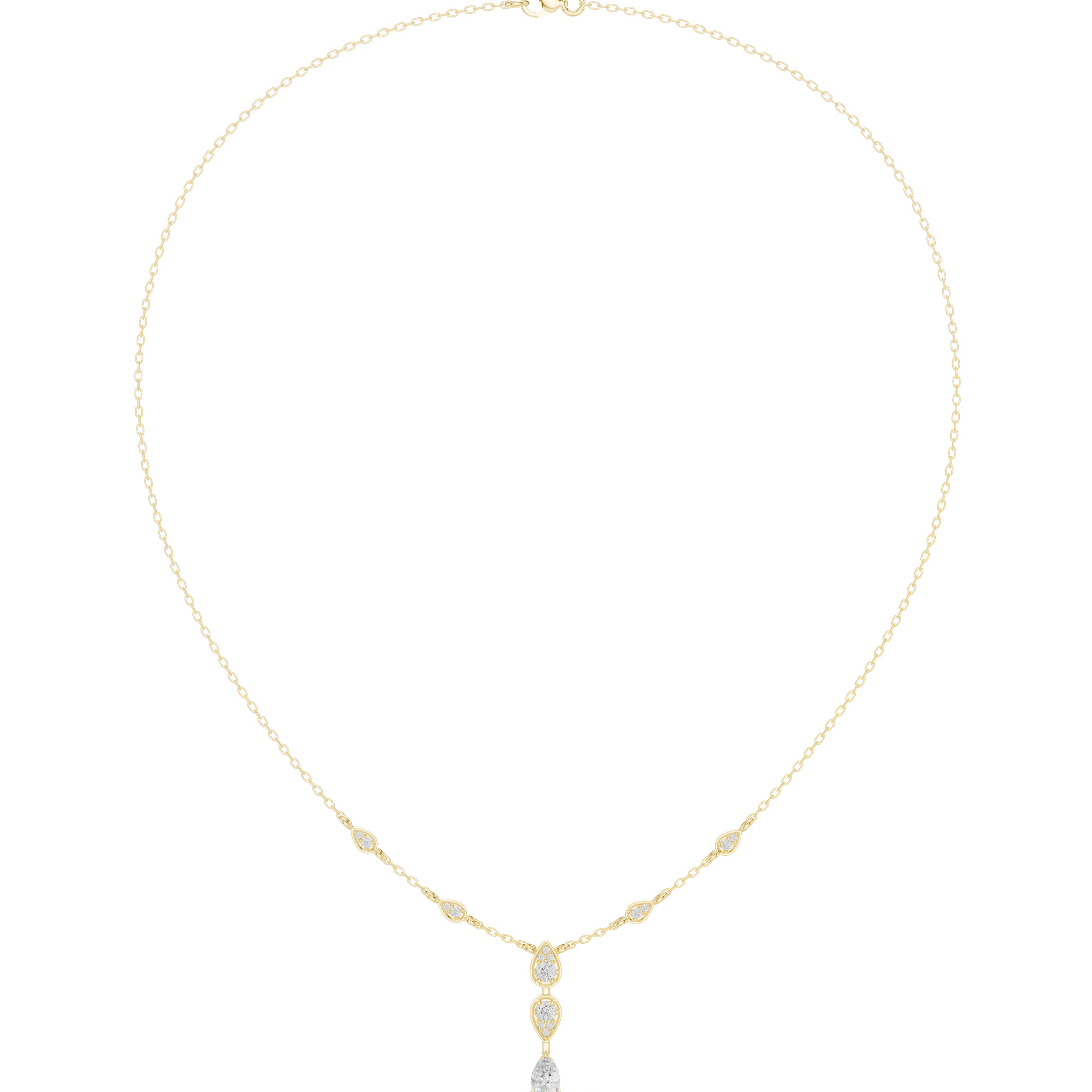 Rosé Teardrop Grace Necklace